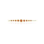 Kadir Jewellery 22 Ayar Altın Kaplama Zirkon Taşlı Ayarlanabilir Zincir Bileklik (Kırmızı)
