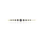 Kadir Jewellery 22 Ayar Altın Kaplama Zirkon Taşlı Ayarlanabilir Zincir Bileklik (Mor)