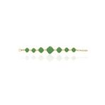 Kadir Jewellery 22 Ayar Altın Kaplama Zirkon Taşlı Ayarlanabilir Zincir Bileklik (Yeşil)