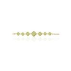 Kadir Jewellery 22 Ayar Altın Kaplama Zirkon Taşlı Ayarlanabilir Zincir Bileklik (Zeytin Yeşili)