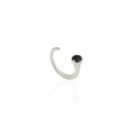 Kadir Jewellery 925 Ayar Gümüş Kaplama Zirkon Taşlı Ayarlanabilir Kadın Minimal Yüzük (Siyah)