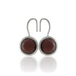 Kadir Jewellery Gümüş Kaplama Kadın Taşlı Küpe -El İşçiliği Ve Hipoalerjenik Küpe (Bordo)