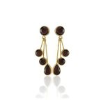 Kadir Jewellery22 Ayar Altın Kaplama Vintage Küpe -El İşçiliği Ve Hipoalerjenik Küpe (Bordo)