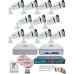 Kadraj 11 Kameralı güvenlik Ip Kamera Seti - 4mp Dış Mekan Kamera, 3.6mm Lens, H.265+, Poe, Gece Renkli Görüş, 16 Kanal Nvr, 16 Port Poe Switch, 2tb HDD - Beyaz