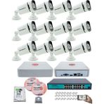 Kadraj 12 Kameralı güvenlik Ip Kamera Seti - 4mp Dış Mekan Kamera, 3.6mm Lens, H.265+, Poe, Gece Renkli Görüş, 16 Kanal Nvr, 16 Port Poe Switch, 2tb HDD - Beyaz