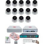 Kadraj 13 Kameralı Ip Dome Güvenlik Kamerası Seti | 4mp Ultra Hd, 30M Gece Görüş, Ses Alma, Uzaktan Izleme + 2tb H.d.d + 200M Cat6 - Beyaz