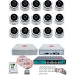 Kadraj 15 Kameralı Ip Dome Güvenlik Kamerası Seti | 4mp Ultra Hd, 30M Gece Görüş, Ses Alma, Uzaktan Izleme + 2tb H.d.d + 200M Cat6 - Beyaz