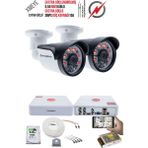 Kadraj 2 Kameralı Güvenlik Kamera Seti - Ekstra Uzun Mesafeli Güçlü, 5mp Sony Lens, 70M Dayanıklı Kablolama, 6 Atom Led, IP66 Su Geçirmez Kasa
