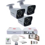 Kadraj 3 Kameralı Set 5mp Sony Seculensli 1080P Full Hd 8 Ultra Warm LED Ahd Güvenlik Kamerası Seti - Gece Renkli, Colorvu Teknolojisi, Plastik Kasa