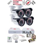 Kadraj 4 Kameralı Güvenlik Kamera Seti - Ekstra Uzun Mesafeli Güçlü, 5mp Sony Lens, 70M Dayanıklı Kablolama, 6 Atom Led, 1tb H.d.d