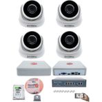 Kadraj 4 Kameralı Ip Dome Güvenlik Kamerası Seti | 4mp Ultra Hd, 30M Gece Görüş, Ses Alma, Uzaktan Izleme