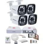 Kadraj 4 Kameralı Set Kadraj 5mp Sony Seculensli 1080P Full Hd Ahd 6 Atom LED Güvenlik Kamerası Seti - Metal Aluminyum Kasa, Su Geçirmez