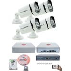 Kadraj 4'lü Güvenlik Ip Kamera Seti - 4mp Dış Mekan Kamera, 3.6mm Lens, H.265, Poe, Warm Ir Gece Görüşü, 9 Kanal Nvr, 4 Port Poe Switch, 500GB Hdd, 100 Metre - Beyaz