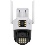 Kadraj 4mp Hd Wıfı Ip Kamera Açık Ptz Çift Lensli Aı Ile Akıllı Izleme Güvenlik Cctv Kamera - Beyaz
