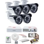 Kadraj 5 Kameralı 5mp Sony Seculensli 1080P Full Hd Ahd Güvenlik Kamerası Seti, 6 Atom Led, Gece Görüşlü, IP66 Plastik Kasa, V1 - Beyaz