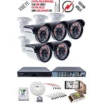 Kadraj 5 Kameralı Güvenlik Kamera Seti - Ekstra Uzun Mesafeli Güçlü, 5mp Sony Lens, 70M Dayanıklı Kablolama, 6 Atom Led, 1tb H.d.d