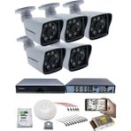 Kadraj 5 Kameralı Güvenlik Kamerası Seti - 5mp Sony Seculensli 1080P Full Hd Ahd, 8 Ultra Warm Led, Gece Renkli Görüş, Plastik Kasa