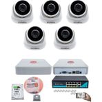 Kadraj 5 Kameralı Ip Dome Güvenlik Kamerası Seti | 4mp Ultra Hd, 30M Gece Görüş, Ses Alma, Uzaktan Izleme