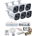 Kadraj 6 Kameralı Güvenlik Kamerası Seti - 5mp Sony Seculensli 1080P Full Hd Ahd, 8 Ultra Warm LED , Gece Renkli, colorvu Teknolojisi, Metal Kasa, V1 - Beyaz