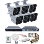 Kadraj 6'lı Güvenlik Kamerası Seti - 5mp Sony Seculensli 1080P Full Hd Ahd, 8 Ultra Warm Led, Gece Renkli, Plastik Kasa