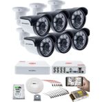 Kadraj 6'lı Kamera Seti 5mp Sony Seculensli 1080P, 6 Atom Led, Full Hd Ahd Güvenlik Kamerası Seti , Gece Görüşlü, IP66 , V1