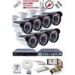 Kadraj 7 Kameralı Güvenlik Kamera Seti - Ekstra Uzun Mesafeli Güçlü, 5mp Sony Lens, 70M Dayanıklı Kablolama, 6 Atom Led, 1tb H.d.d