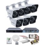 Kadraj 7 Kameralı Güvenlik Kamerası Seti - 5mp Sony Seculensli 1080P Full Hd Ahd, 6 Atom Led, Gece Görüşlü, IP66 Su Geçirmez, Plastik Kasa
