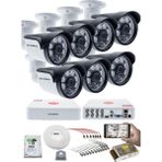 Kadraj 7'lı Kamera Seti - 5mp Sony Seculensli 1080P, 6 Atom Led, Full Hd Ahd Güvenlik Kamerası Seti, Gece Görüşlü, IP66 Plastik Kasa, V1