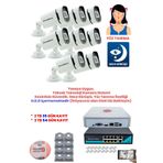 Kadraj 8 Kameralı Güvenlik IP Kamera Seti - 4MP Dış Mekan Kamera, H.265+, PoE Switch, Gece Renkli Görüş, 9