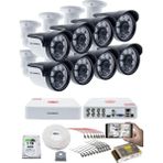 Kadraj 8'li Kamera Seti - 5mp Sony Seculensli 1080P, 6 Atom Led, Full Hd Ahd Güvenlik Kamerası Seti, Gece Görüşlü, IP66 , V1
