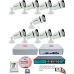 Kadraj 9 Kameralı güvenlik Ip Kamera Seti - 4mp Dış Mekan Kamera, 3.6mm Lens, H.265+, Poe, Gece Renkli Görüş, 16 Kanal Nvr, 16 Port Poe Switch, 1tb HDD - Beyaz