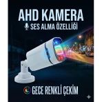 Kadraj - Gece Renkli - Seslı 5Mp Sony Seculensli 1080P Full Hd Ahd Güvenlik Kamerası - 4X Ultra Warm Led Colorvu - Plastik Kasa