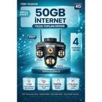 Kadraj Güneş Enerjili Sim Kartlı Kamera - 4 Kameralı - 600GB TURK TELEKOM Hat Dahil + 2 Solar Panel + 20000