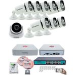 Kadraj Ip Güvenlik Kamera Seti - 1 Iç Mekan Ip Kamera, 8 dış Mekan Ip Kamera, 2tb H.d.d, 16 kanal Nvr, Gece Görüş, Uzaktan Izleme, Hareket Tabiki, Insan Tesp - Beyaz