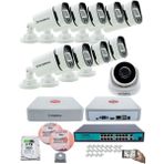 Kadraj Ip Güvenlik Kamera Seti - 1 Iç Mekan Ip Kamera, 9 dış Mekan Ip Kamera, 2tb H.d.d, 16 kanal Nvr, Gece Görüş, Uzaktan Izleme, Hareket Tabiki, Insan Tesp - Beyaz