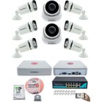 Kadraj Ip Güvenlik Kamera Seti - 2 İç Mekan Ip Kamera 6 Dış Mekan Ip Kamera 1 Tb H.d.d 9 Kanal Nvr Gece Görüş Uzaktan İzleme Hareket Tabiki İnsan Tespi - Beyaz