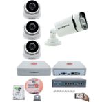 Kadraj Ip Güvenlik Kamera Seti - 3 İç Mekan Ip Kamera 1 Dış Mekan Ip Kamera 1 Tb H.d.d 9 Kanal Nvr Gece Görüş Uzaktan İzleme Hareket Tabiki İnsan Tespi - Beyaz