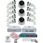 Kadraj Ip Güvenlik Kamera Seti - 3 iç Mekan Ip Kamera, 9 Dış Mekan Ip Kamera, 2tb H.d.d, 16 kanal Nvr, Gece Görüş, Uzaktan Izleme, Hareket Tabiki, Insan Tesp - Beyaz