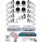 Kadraj Ip Güvenlik Kamera Seti - 4 iç Mekan Ip Kamera, 11 Dış Mekan Ip Kamera, 2tb H.d.d, 16 kanal Nvr, Gece Görüş, Uzaktan Izleme, Hareket Tabiki, Insan Tes - Beyaz