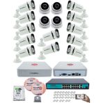 Kadraj Ip Güvenlik Kamera Seti - 4 iç Mekan Ip Kamera, 12 Dış Mekan Ip Kamera, 2tb H.d.d, 16 kanal Nvr, Gece Görüş, Uzaktan Izleme, Hareket Tabiki, Insan Tes - Beyaz
