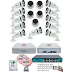 Kadraj Ip Güvenlik Kamera Seti - 5 iç Mekan Ip Kamera, 11 Dış Mekan Ip Kamera, 2tb H.d.d, 16 kanal Nvr, Gece Görüş, Uzaktan Izleme, Hareket Tabiki, Insan Tes - Beyaz