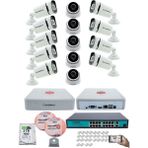 Kadraj Ip Güvenlik Kamera Seti - 5 iç Mekan Ip Kamera, 9 Dış Mekan Ip Kamera, 2tb H.d.d, 16 kanal Nvr, Gece Görüş, Uzaktan Izleme, Hareket Tabiki, Insan Tes - Beyaz