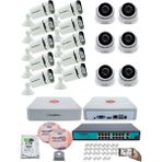 Kadraj Ip Güvenlik Kamera Seti - 6 iç Mekan Ip Kamera, 10 Dış Mekan Ip Kamera, 2tb H.d.d, 16 kanal Nvr, Gece Görüş, Uzaktan Izleme, Hareket Tabiki, Insan Tes - Beyaz