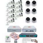 Kadraj Ip Güvenlik Kamera Seti - 6 iç Mekan Ip Kamera, 9 Dış Mekan Ip Kamera, 2tb H.d.d, 16 kanal Nvr, Gece Görüş, Uzaktan Izleme, Hareket Tabiki, Insan Tes - Beyaz