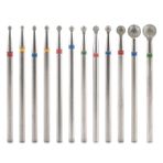 KADS 12 adet Tungsten çelik top şekli uçları matkap uçları seti 3/32 '' manikür temiz tırnak ucu elektrikli makine tırnak törpüsü jel parlatma kafası manikür araçları
