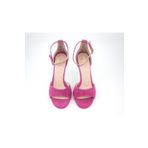 Kadsu Design Kadın Fuşya Suet Tokalı Ince Topulu Sandalet Pinky Fuşya 35