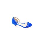 Kadsu Design Kadın Sandalet Kısa Ökçeli Ince Topuklu 3 Bant Lara Kd074 SAKS MAVİ 37