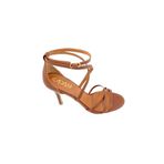 Kadsu Design KADIN TOPUKLU HAKİKİ DERİ ABİYE SANDALET AURUM TABA 37