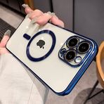 KaeMoon İphone 14 PRO Magsafe Uyumlu Üst Kalite Kablosuz Şarja Uygun Silikon Kılıf (Mavi)
