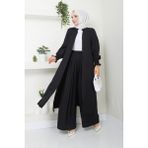 Kaes Giyim Kadın Uzun Ikili Tesettür Tunik Takım - Siyah - 2XL